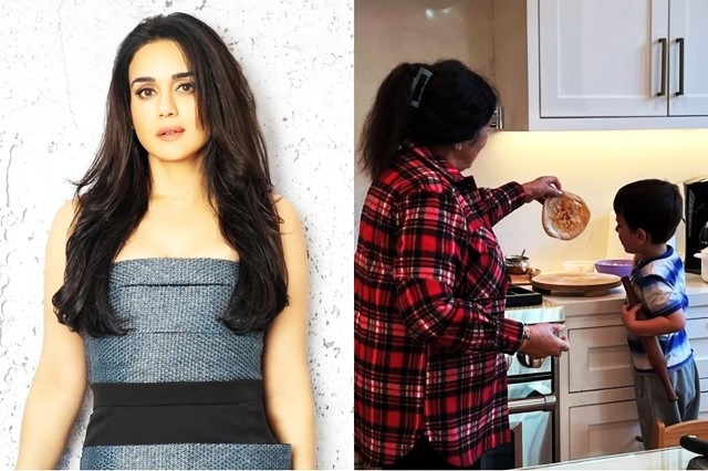 Preity Zinta shares pictures of son Jai making rotis with his grandmother