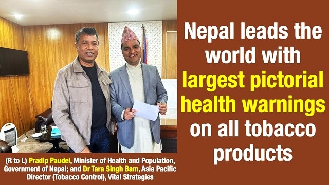 Nepal leads the world with largest pictorial health warnings on all tobacco products