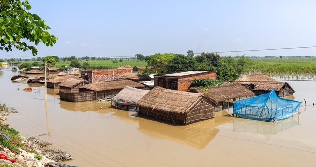 Bagaha: A view of a houses submerged in floodwaters in the Bagaha Assembly constituency of West Champaran district, in Bihar on Tuesday, September 29, 2026